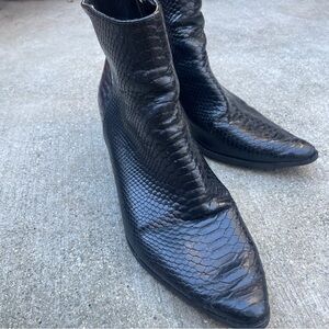 Free People Black Textured Heeled Boots